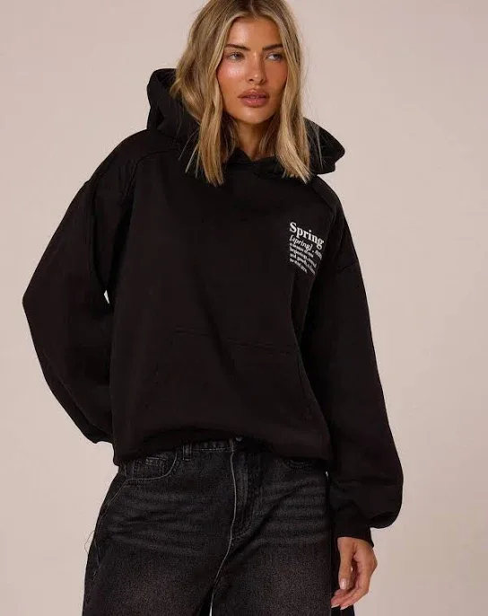 Shein Women's Logo Text Graphic Oversized Hoodie
