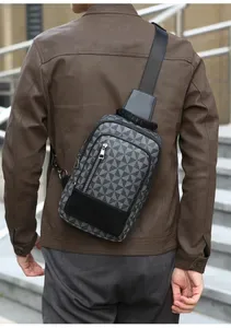 Designer Bag Mens Chest Bag - Large Capacity Crossbody Shoulder Bag with Chessboard Pattern - Multifunctional Casual Lux