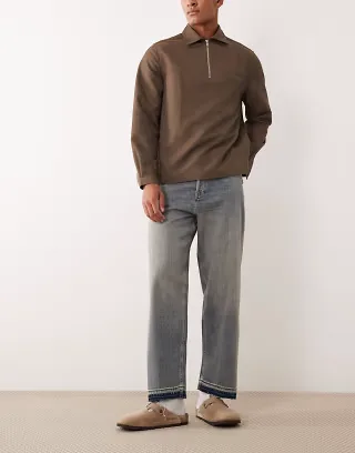 Jack & Jones Alex baggy jeans in mid blue with tint