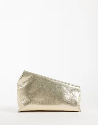 ASOS DESIGN asymmetric clutch in metallic gold
