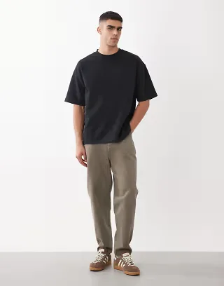 ASOS DESIGN premium interlock oversized t-shirt in black
