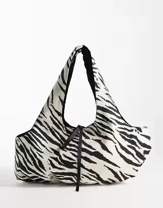 Sister Jane Nuit bow bag in ivory zebra - part of a set