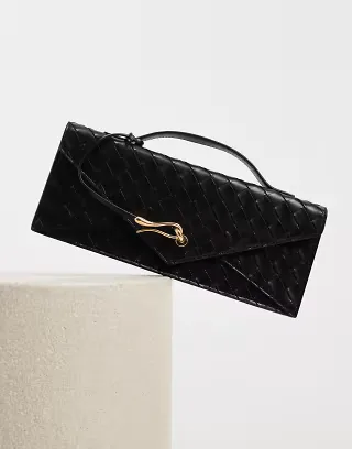JW PEI Celeste clutch bag in black weave