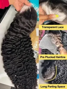 40 Inch Brazilian Curly Human Hair Wig - HD 13x4 & 13x6 Deep Wave Frontal Loose Water Wave Wigs for Women