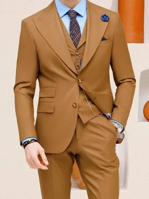 VIOSSI Men's Slim-Fit Single Breasted Suit