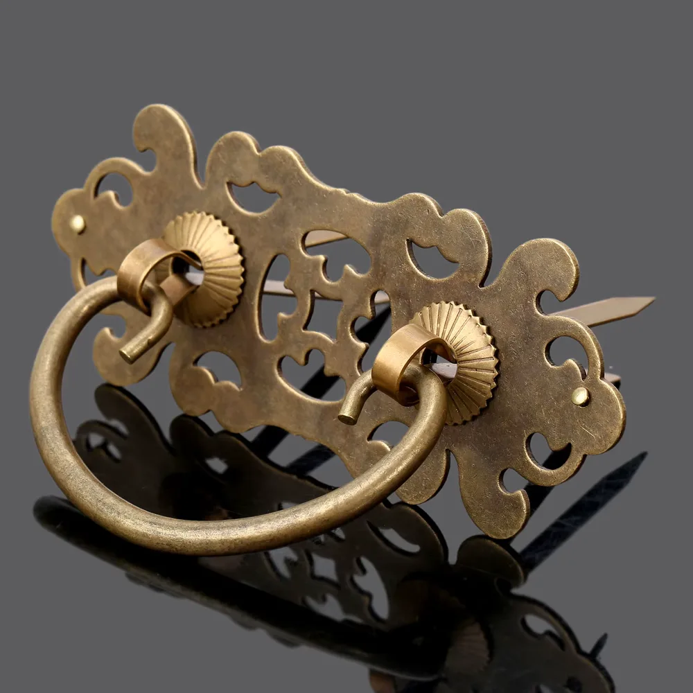 1 set Antique Brass Vintage Pull Knob Jewelry Chest Box Cabinet Cupboard Dresser Drawer Handle