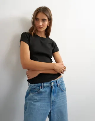 Topshop everyday tee in black