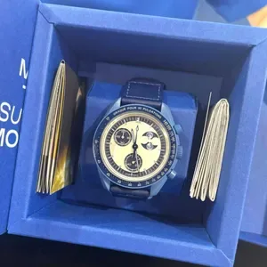 Bioceramic Planet Moon Mens Watches Full Function Quartz Chronograph Watch Mission To Earthphase NEPTUNE 42mm Nylon Luxu