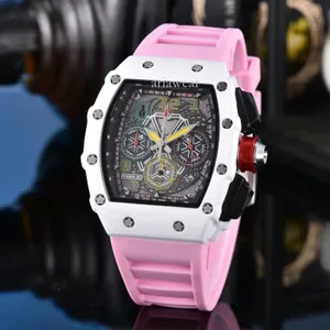 55e Mens Barrel-Shaped Quartz Watch - Rubber Strap, Chronograph, Vintage Design, Luxury High-Quality Superclone for Men