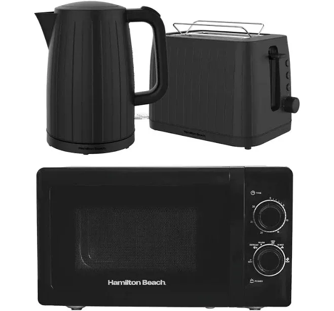 Hamilton Beach Stealth Jug Kettle with 2-Slice Toaster and Solo Microwave