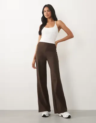 4505 Icon soft touch high rise wide leg dance pants in chocolate
