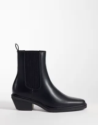 ASOS DESIGN chelsea boots with cuban heel in black