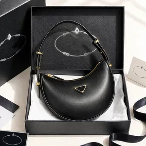 Designer Bags Luxury Crossbody Bags - High-Quality Metallic Leather & Nylon Shoulder Handbag - Classic Half Moon Crescen