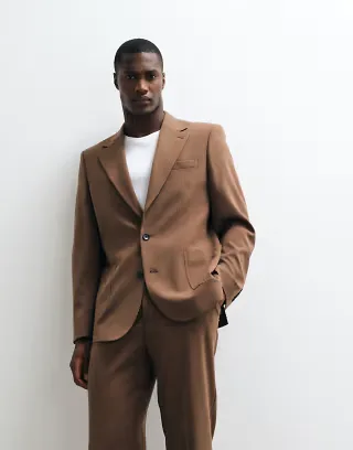 ASOS DESIGN FlexMax™ slim suit jacket in dark brown