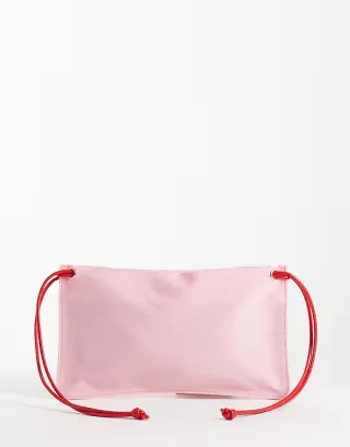 ASOS DESIGN pouch clutch bag in pink