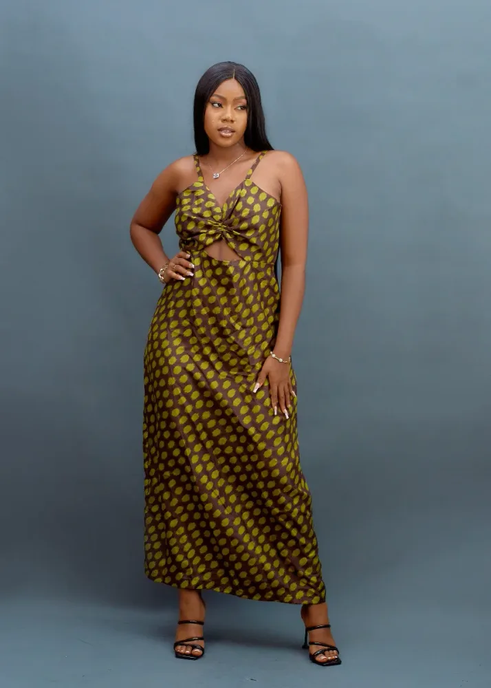 STRAP FRONT MAXI DRESS