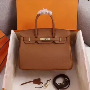 10A Designer Style Tote Bags Litchi Pattern Leather Top Handle Handbags with Gold Lock Closure Fashion