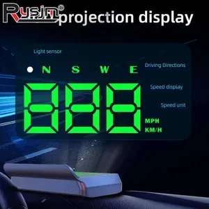 Car Head-Up Display GPS Speedometer Gauge - KMH/MPH Speed Meter, Auto Electronics HUD Projector with USB Plug-and-Play
