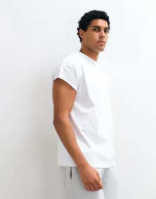 ASOS DESIGN heavyweight oversized T-shirt with cap sleeves in white