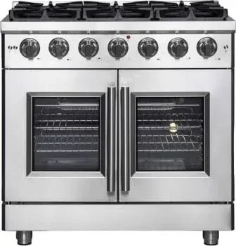 FORNO Massimo 36-Inch Freestanding French Door Gas Range FFSGS6439-36