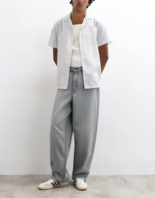 ASOS DESIGN loose jeans in washed gray