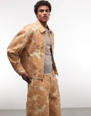 Liquor N Poker textured velour denim jacket in beige - part of a set