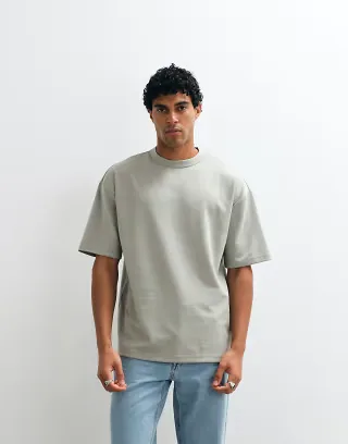 ASOS DESIGN breatheMAX™ heavyweight oversized T-shirt in light green cotton blend