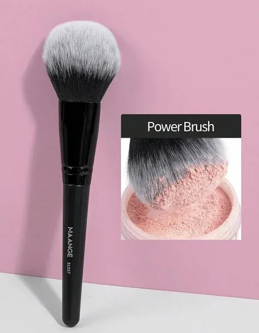 MAANGE Black Extra Large Makeup Brush Set Foundation Concealer Blush Contour Bronzer Powder Soft Fiber Polyester Travel