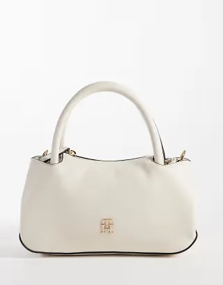 Tommy Hilfiger logo tape strap mini bag in soft cream