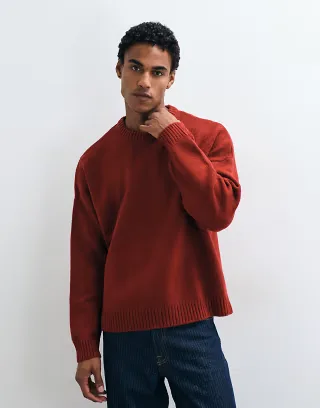 ASOS DESIGN super oversized knit sweater in red heather