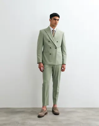 ASOS DESIGN tapered suit set in sage green