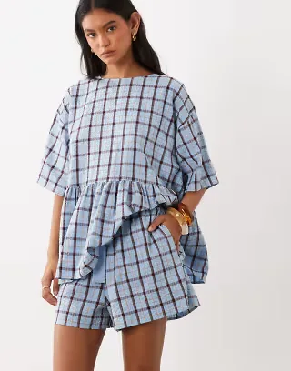 ASOS DESIGN oversized short sleeve peplum