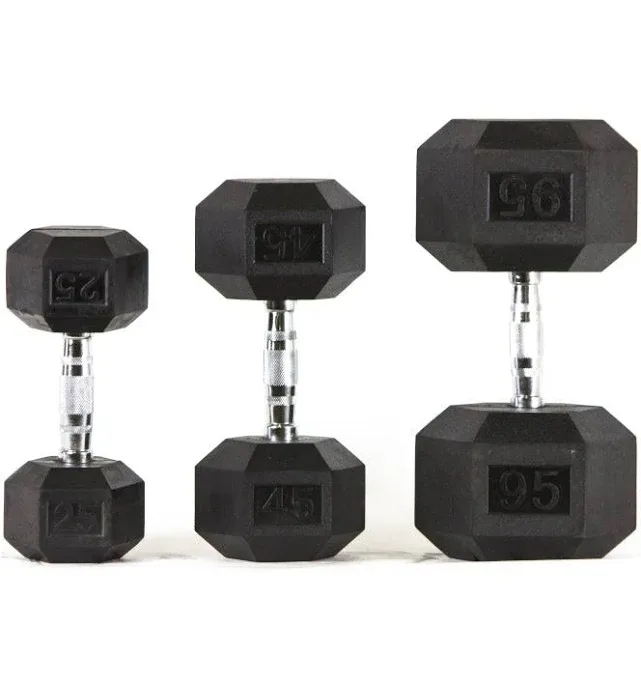 Rubber Hex Dumbbells 30lb (Pair)