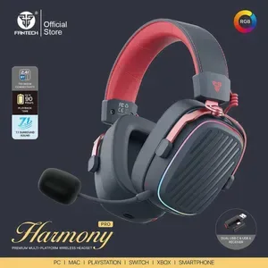 FANTECH Harmony Pro Wireless Headsets - ENC Noise-Cancelling Mic - DIY Macro Keys - PC Gaming Bluetooth Headphones