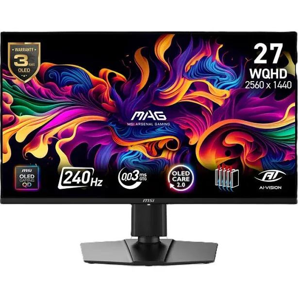 MSI MAG 274QP QD-OLED X24 27 inch WQHD 240Hz Gaming Monitor - Black