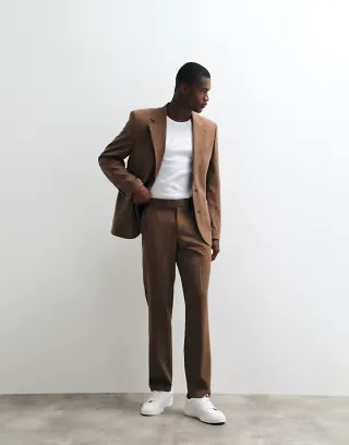 ASOS DESIGN flexMAX? slim suit in dark brown