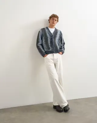 Topman rigid baggy fit jean in white