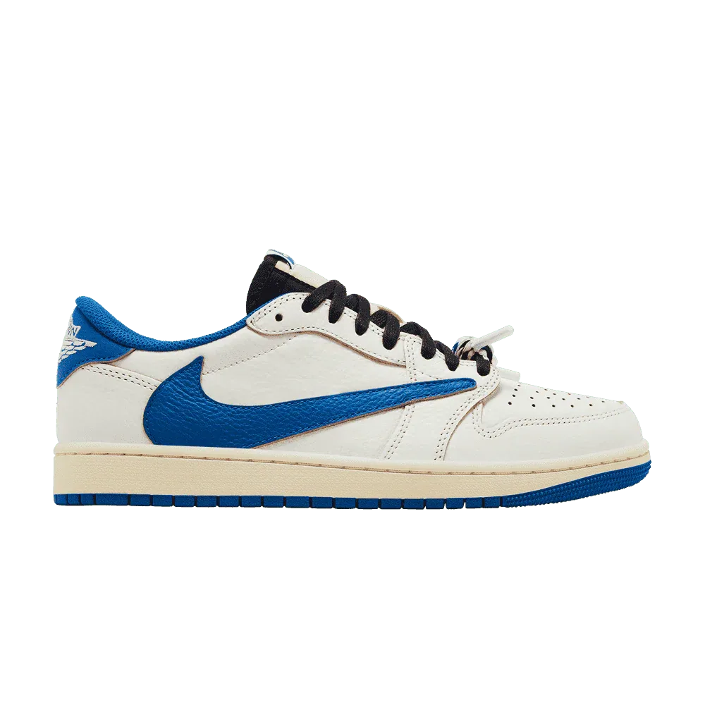 Fragment Design x Travis Scott x Air Jordan 1 Retro Low OG SP Sail Military Blue