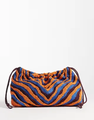 ASOS DESIGN animal print beaded clutch purse in multi