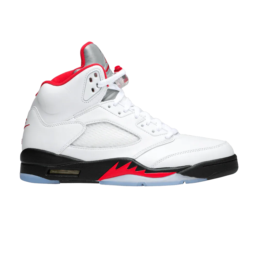 Air Jordan 5 Retro Fire Red Silver Tongue