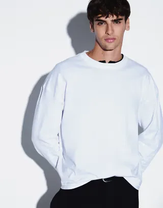 Weekday oversized long sleeve t-shirt in white