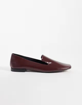 ASOS DESIGN Mason slipper style shoes in burgundy