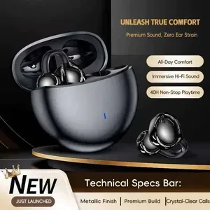 Open Bluetooth Earbuds, Wireless Hi-Fi Sound, Open-Ear Sport Headphones with Comfort Fit for Running, Gaming