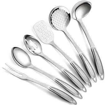 Berglander Stainless Steel Kitchen Utensils Set 6 Pcs Cooking Utensil Sets