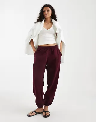 adidas Originals Essential cuffed sweatpants in burgundy