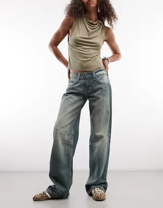 Cheap Monday Messy loose fit denim jeans in hazy blue wash