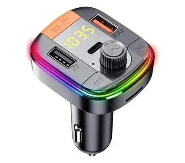 Car MP3 Transmitter with QC3.0 Fast Charging Blue