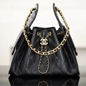 2026 New caviar Luxury bag Designer Bags Fam New Black gold chain leather Woman Shoulder bag Totes Women Wallet Hand<str