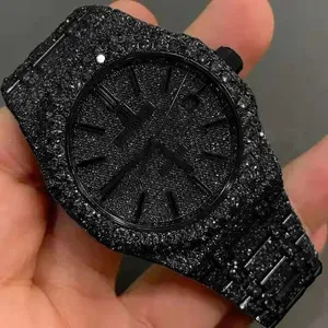 Molssanite Automatic Mechanical Watch - VVS Moissanite Diamonds - Iced Out Designer Unisex Watch with Box