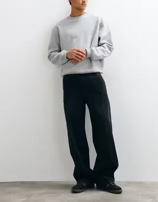 ASOS DESIGN baggy jeans in washed black with elasticated waist